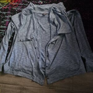 Eddie Bauer Heathered Blue Convertible Cardigan